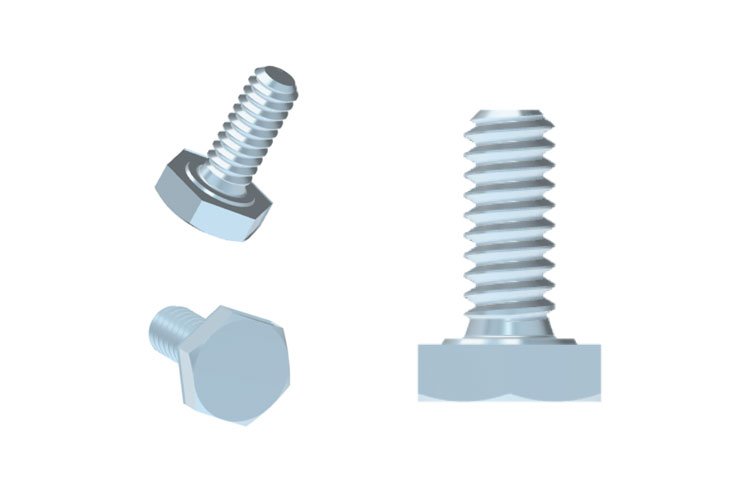 ISO 4017 Hex Screw with Blue White Zinc Plated
